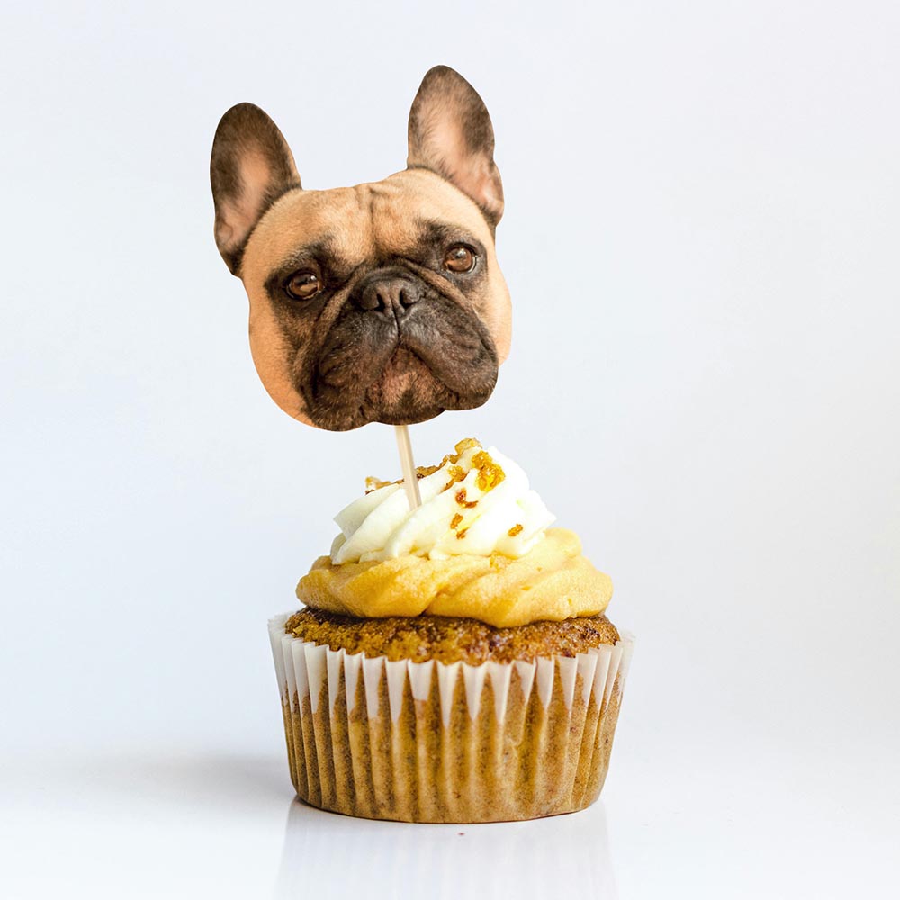 French Bulldog Face Cake Toppers