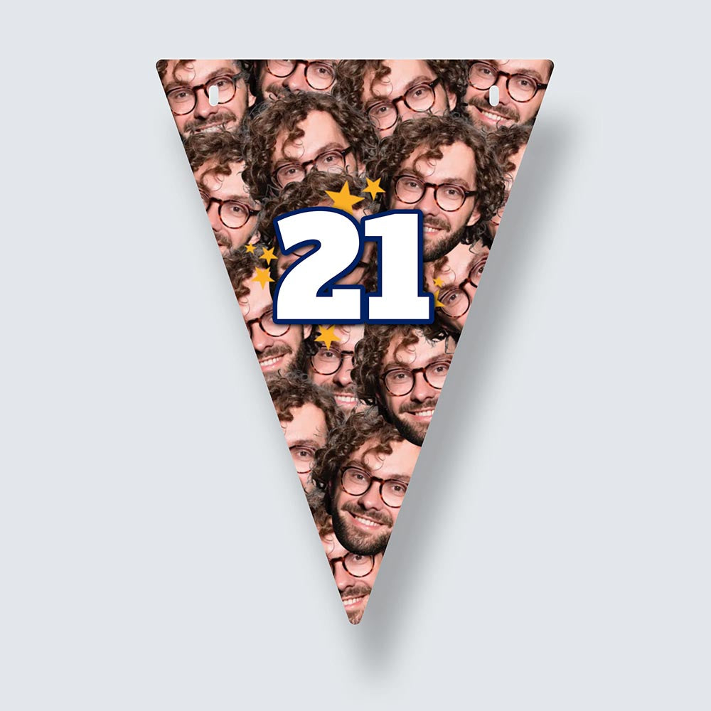 Personalised Birthday Faces Triangle Bunting