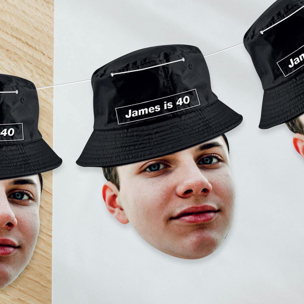Personalised Birthday Bucket Hat Face Bunting