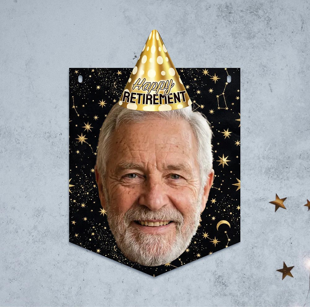 Happy Retirement Party Hat Face Bunting