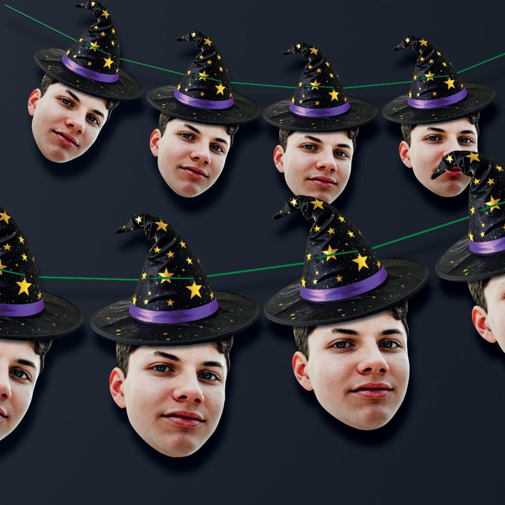 Witches Hat Halloween Face Bunting