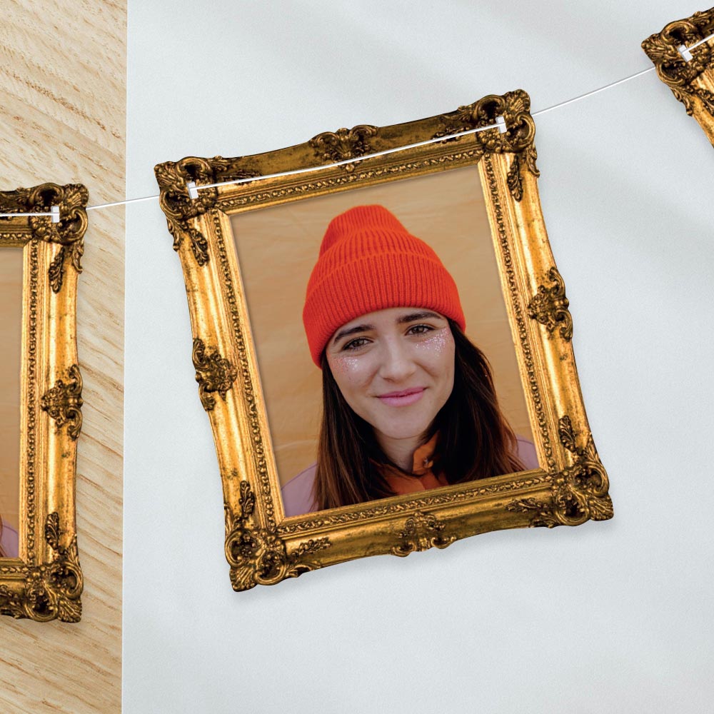 Antique Guilt Frame Family Photo Bunting