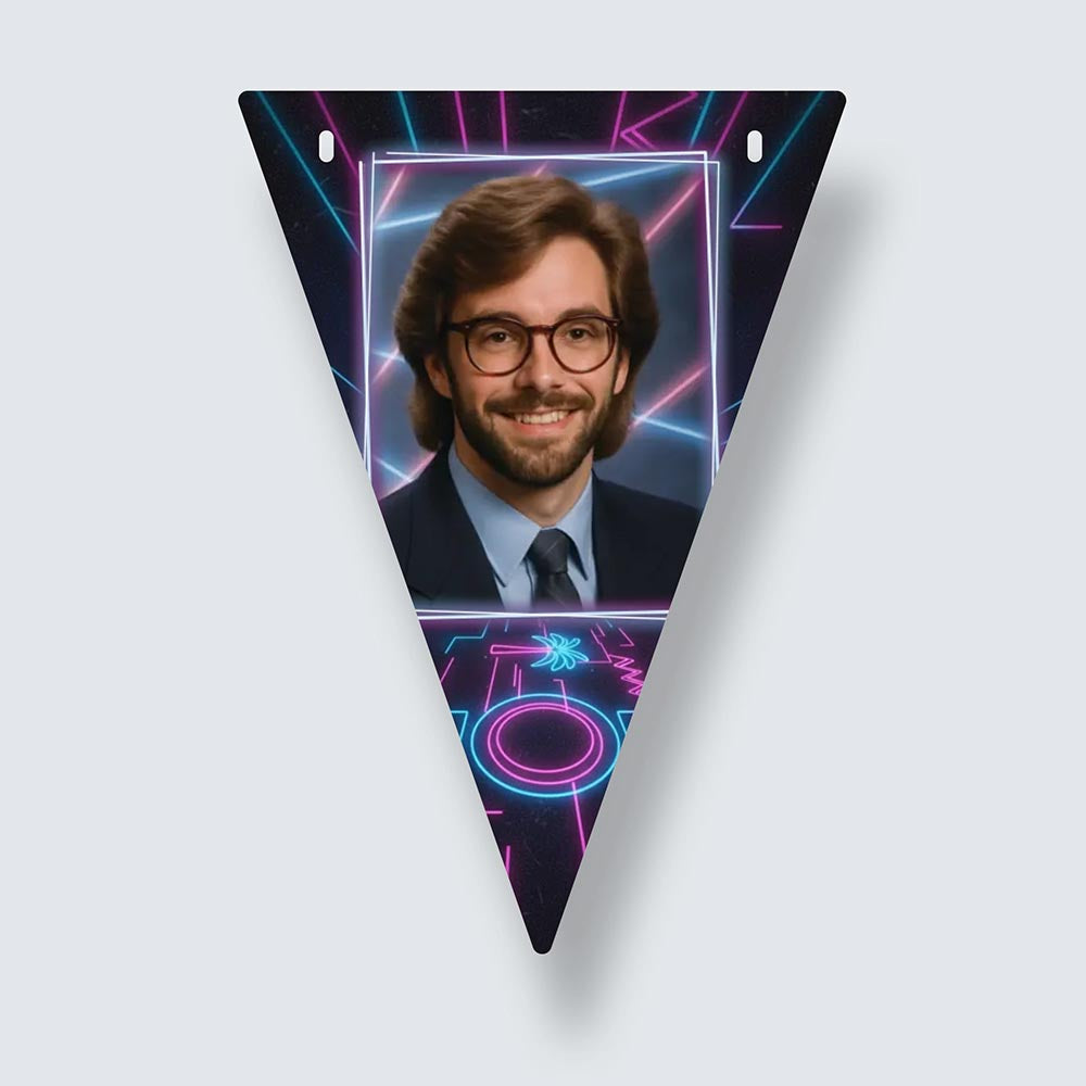 Personalised 80s theme AI photo Bunting