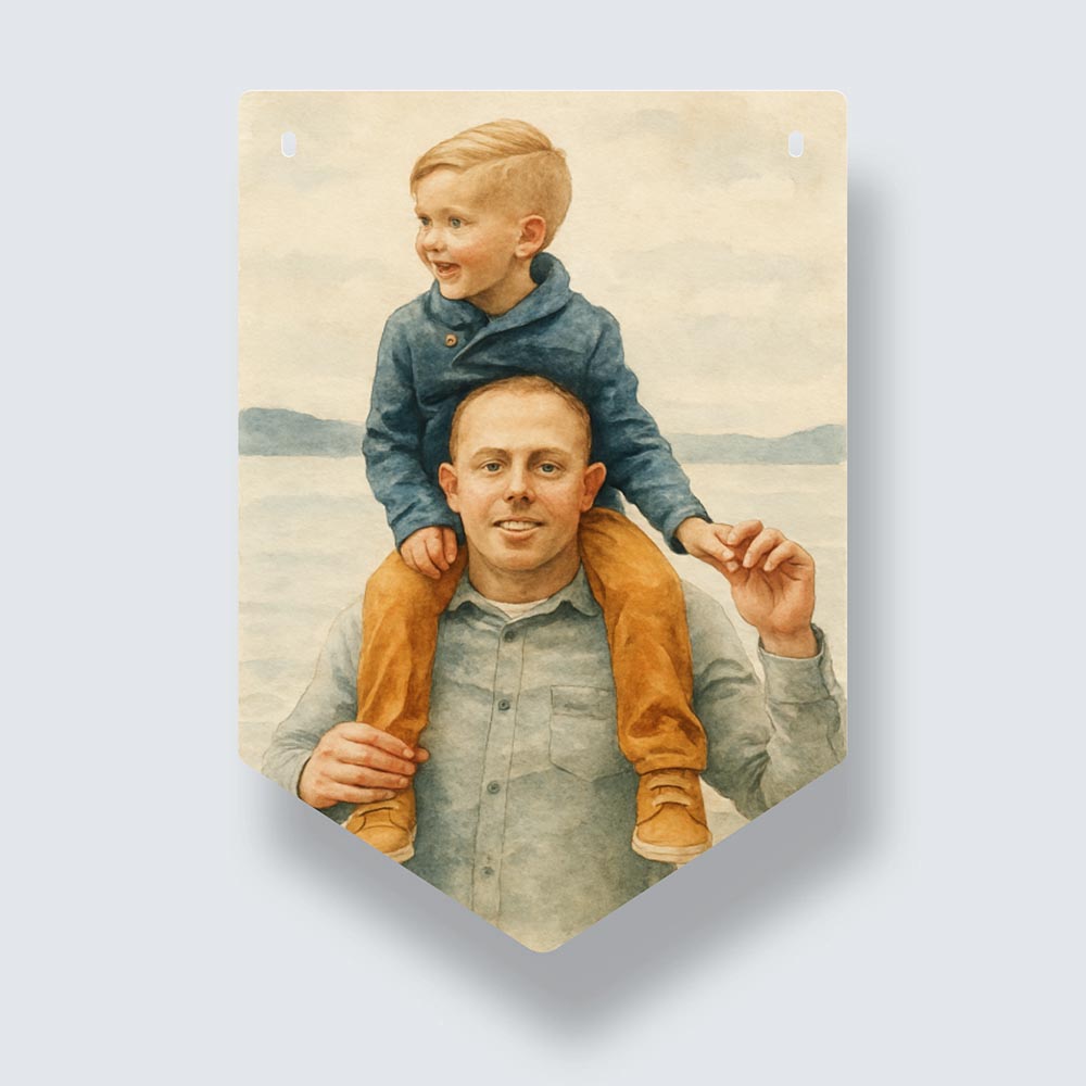 Personalised Watercolour Painting Style AI Photo Bunting