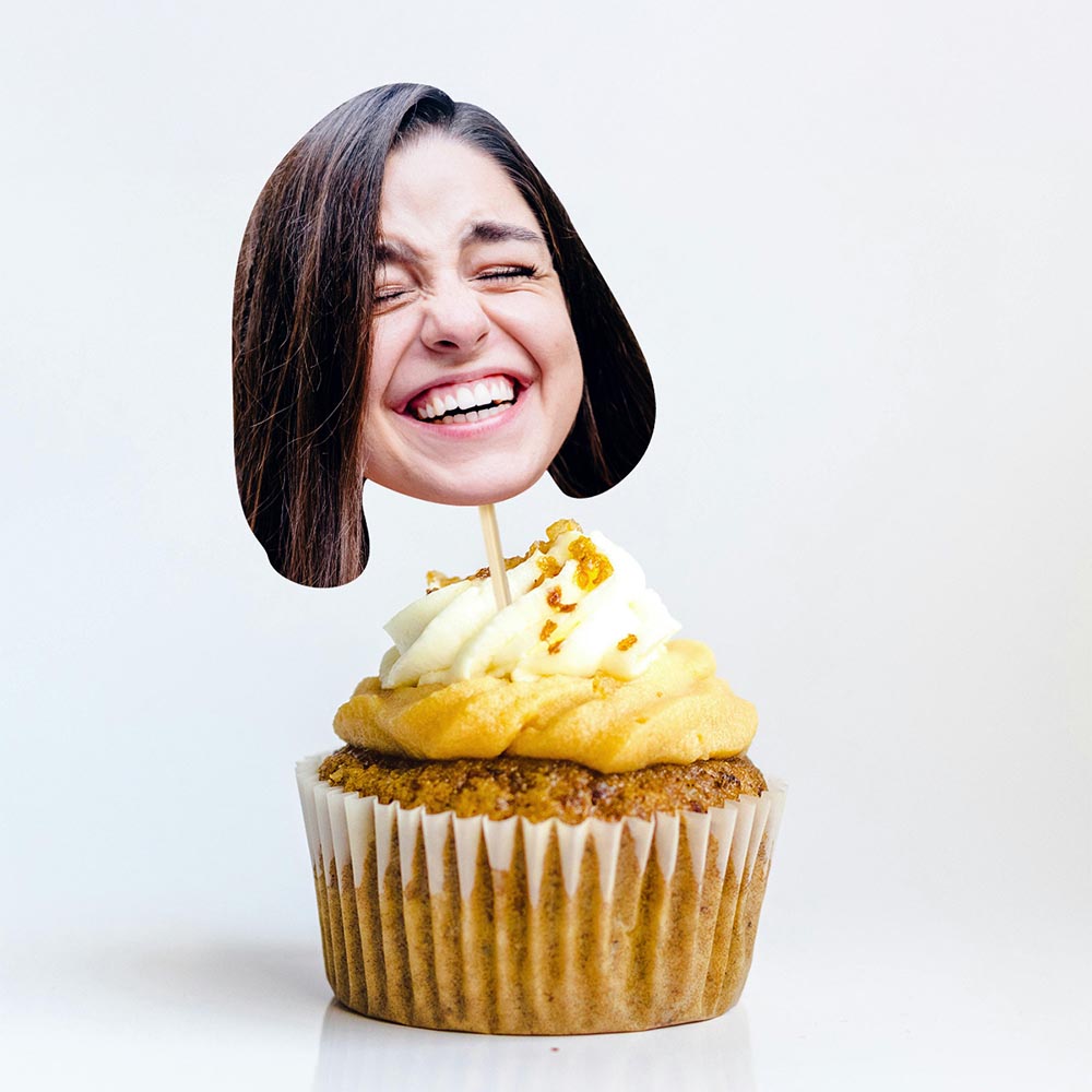 Personalised Photo Face Cake Toppers 12 pack