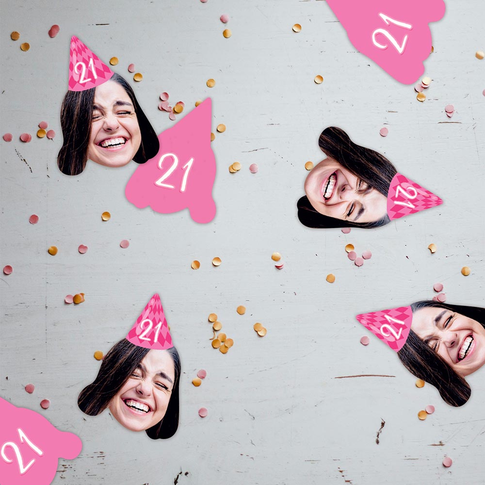 Birthday Party Hat Personalised Face Confetti