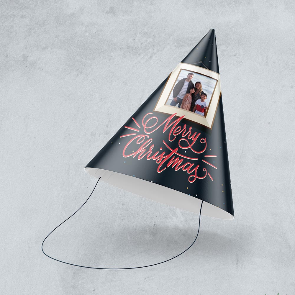 Personalised Family Photo Merry Christmas Party Hats