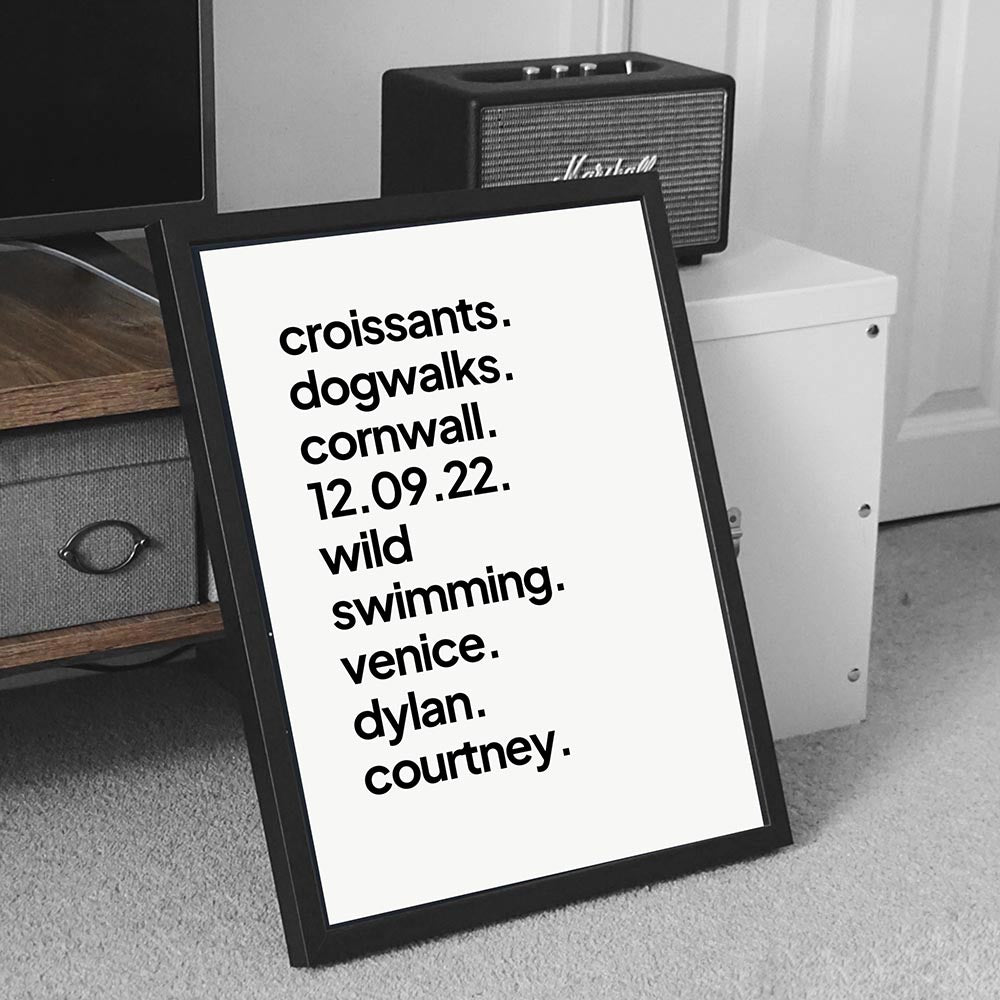 Valentine's Day Personalised Text Poster