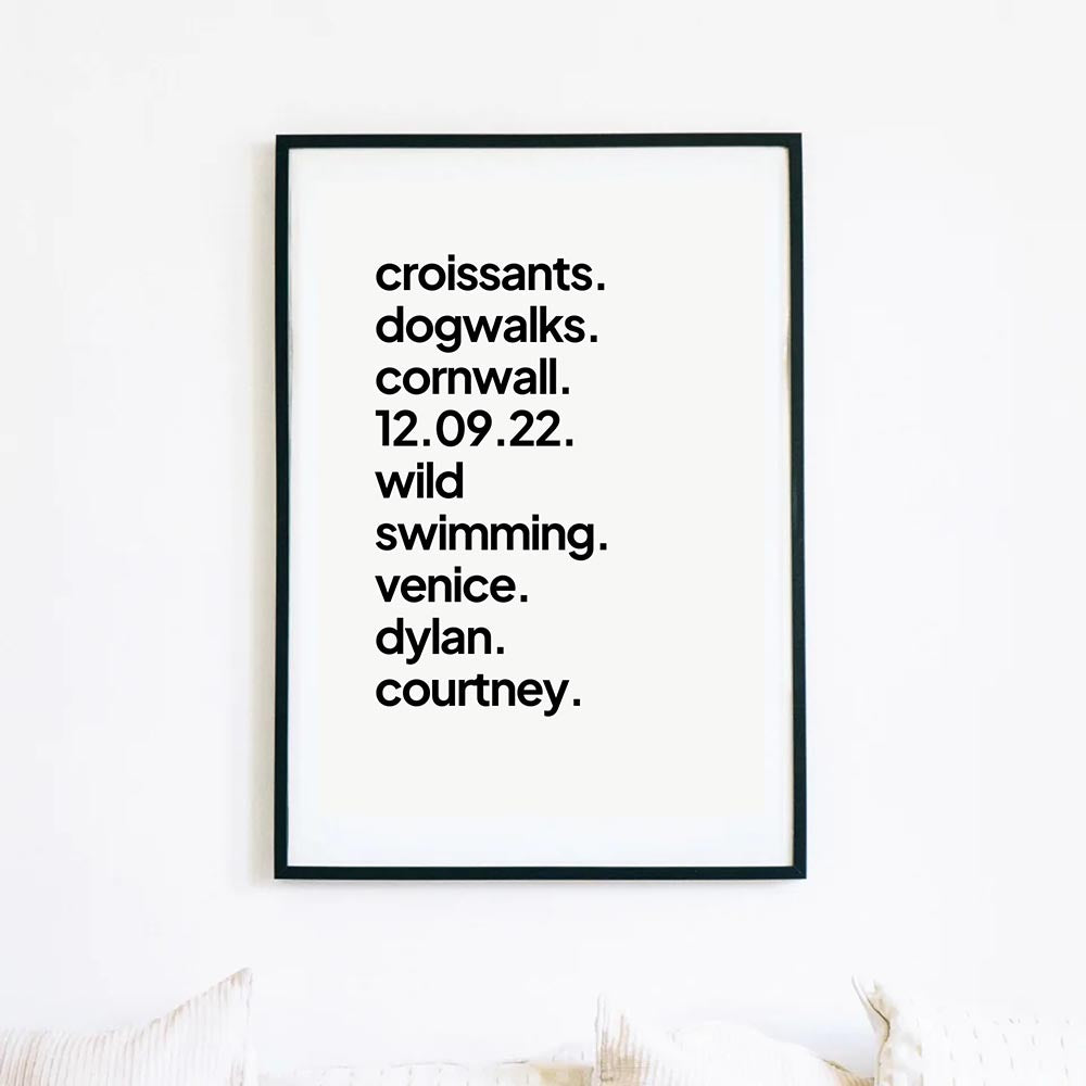 Valentine's Day Personalised Text Poster