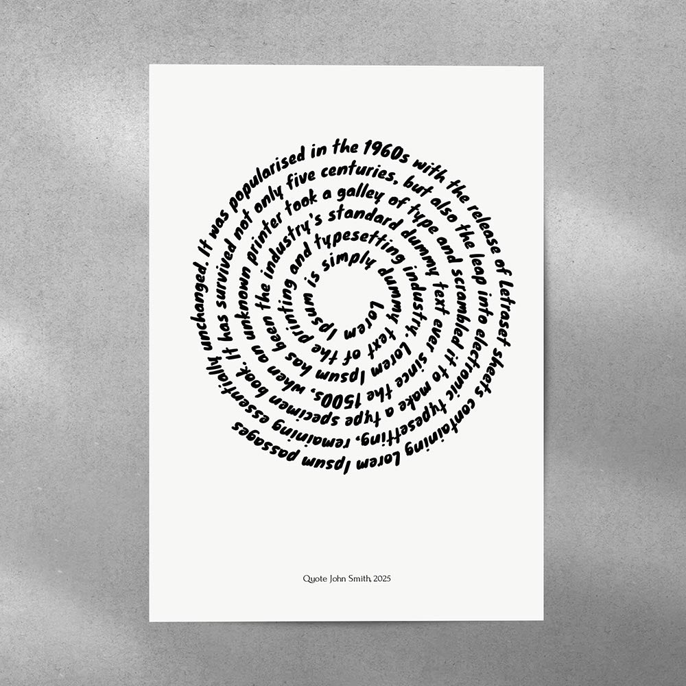 Spiral Personalised Text Art Print