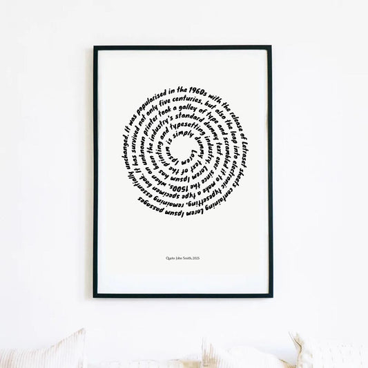 Spiral Personalised Text Art Print