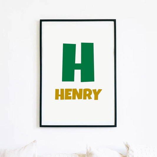 Personalised Name and Initial Art Print