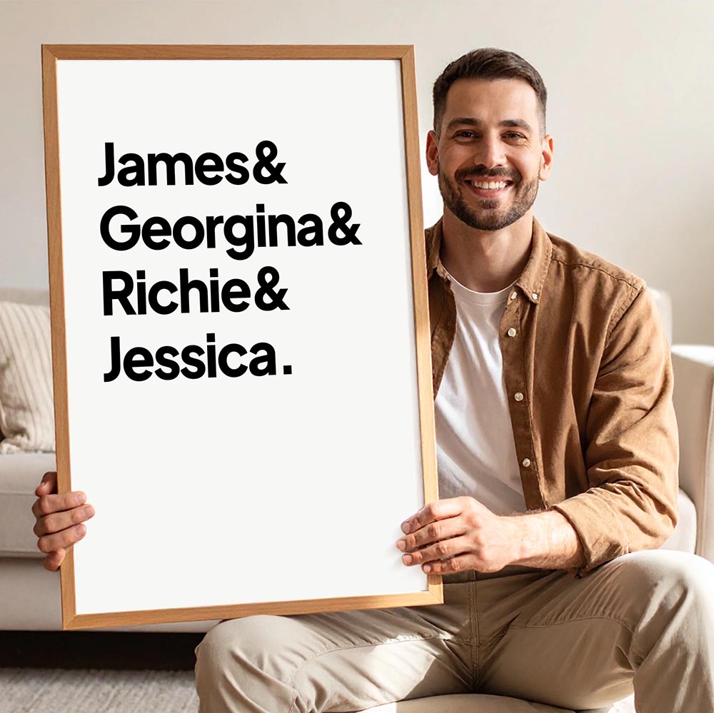 Mother's Day Personalised Names Poster