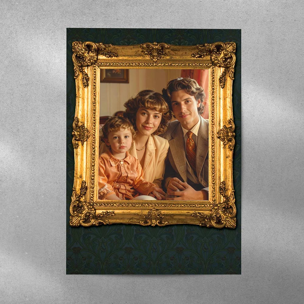 Personalised Photo Gilt Frame Antique Poster Art Print