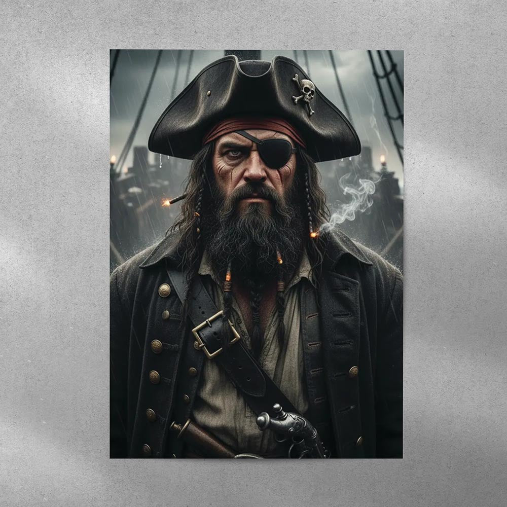 Personalised Pirate Black Beard Poster Art Print