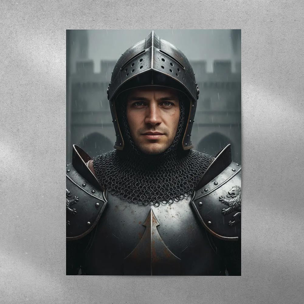 Personalised Medieval Knight Poster Art Print