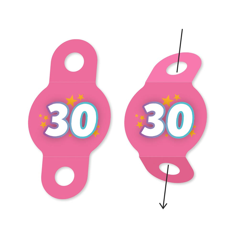 Personalised Printed Birthday Age Straw Toppers 24 pack