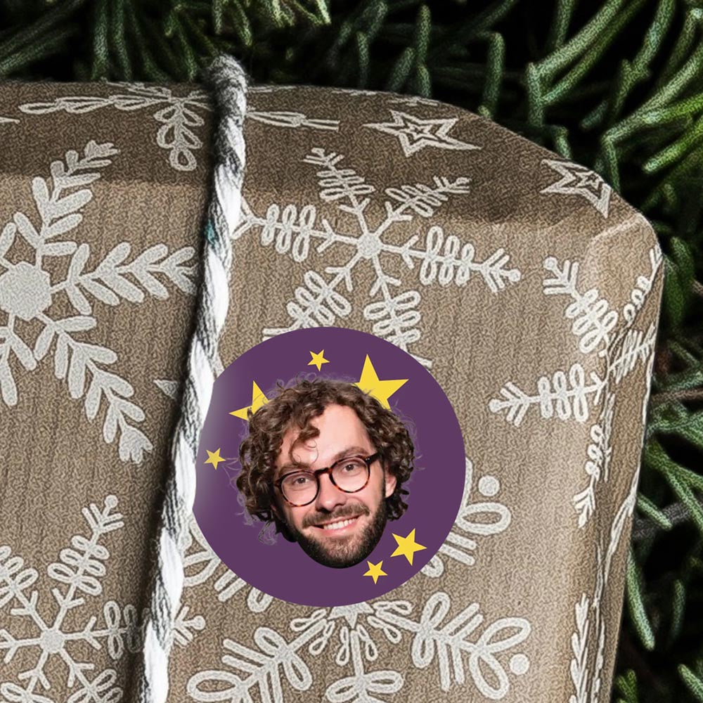 Personalised Birthday Face and Stars Stickers