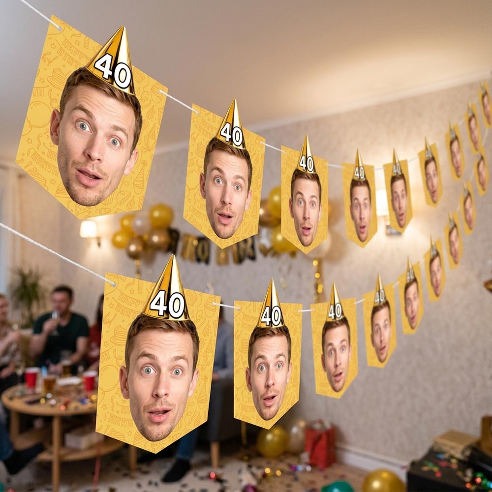 Birthday Party Hat Personalised Bunting