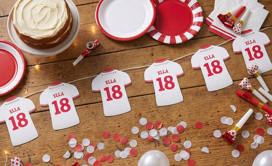 Score Big on Birthday Decor: Design Your Own Custom Football Shirt Bunting!