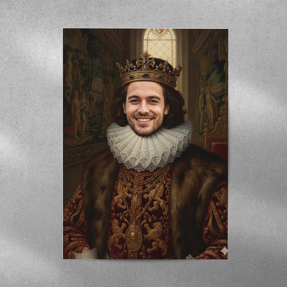 King Personalised Royal Oil Painting Portrait Style Poster Art Print