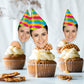 Personalised Party Hat Cake Toppers 12 pack