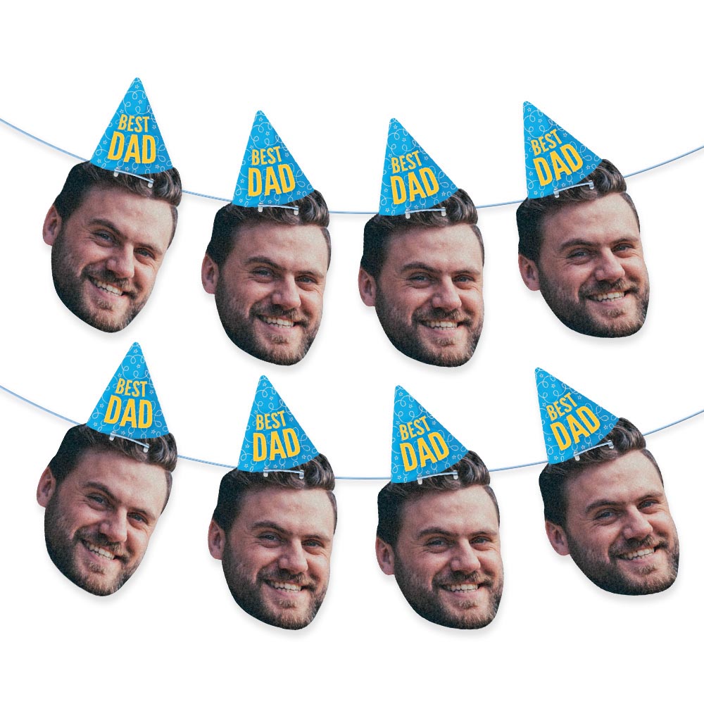 Personalised Father's Day Party Hat Face Bunting