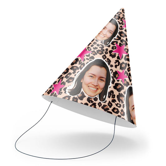 Personalised Party Hats Leopard Print