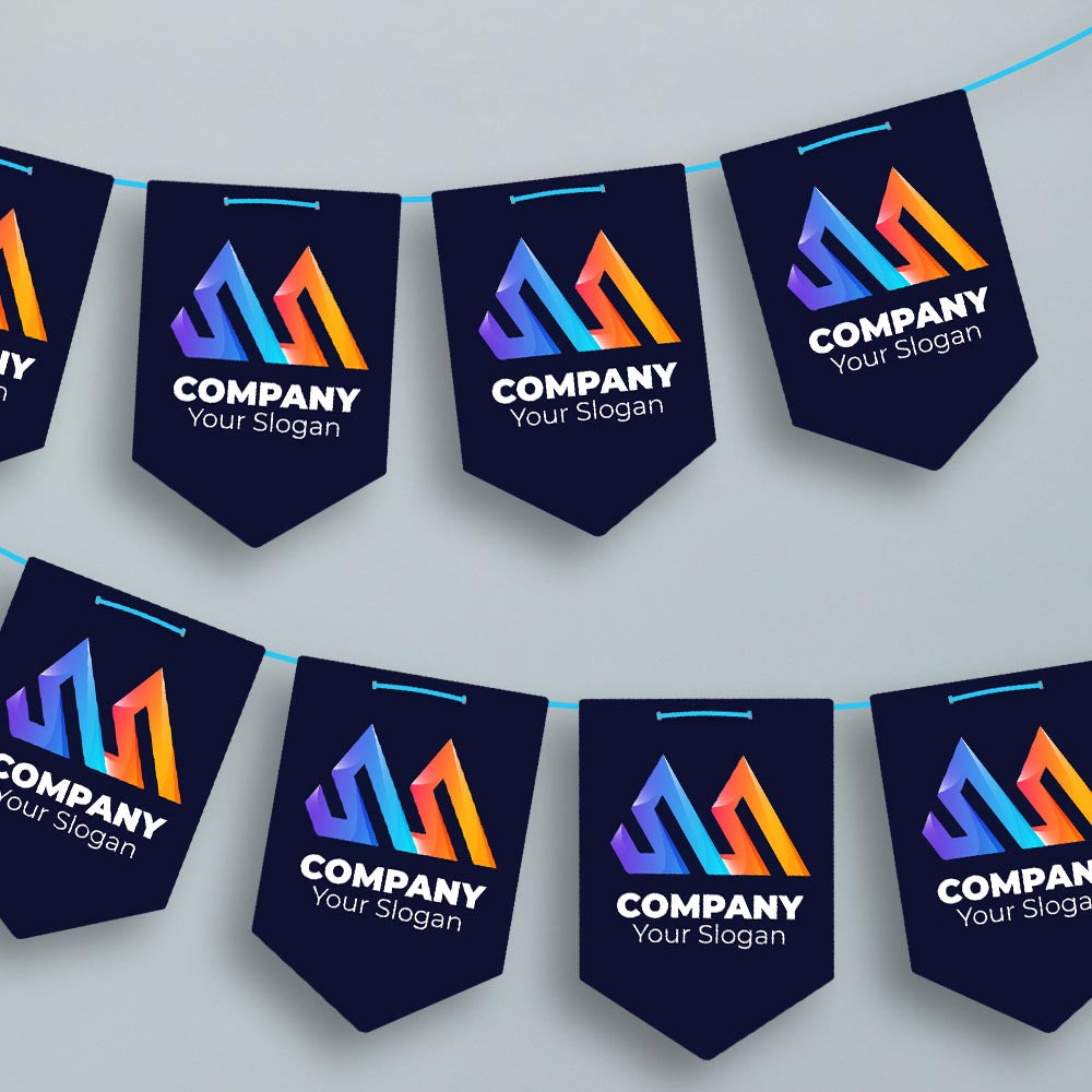 Ready to hang Large Branded Corporate Bunting