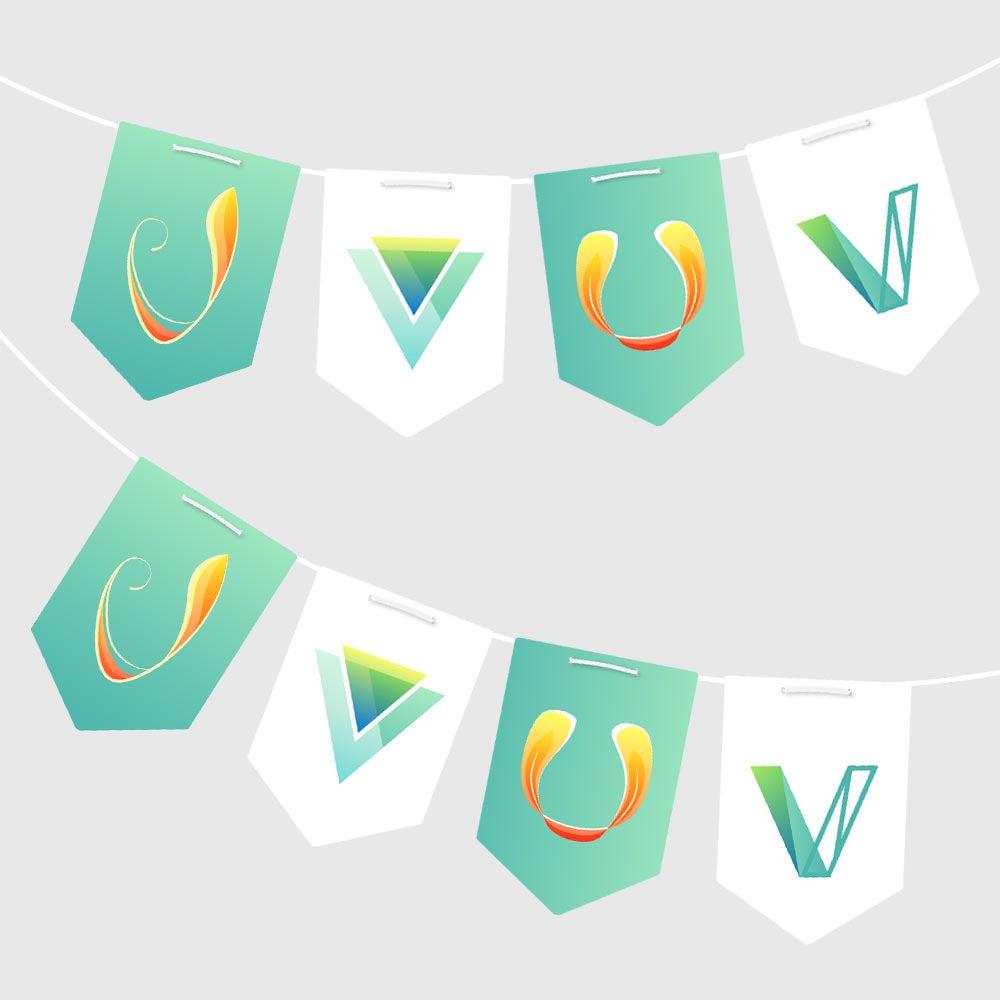 Double sided Multiple Design Logo Bunting