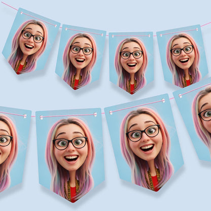 Create your Fun Caricature Portrait Birthday Bunting