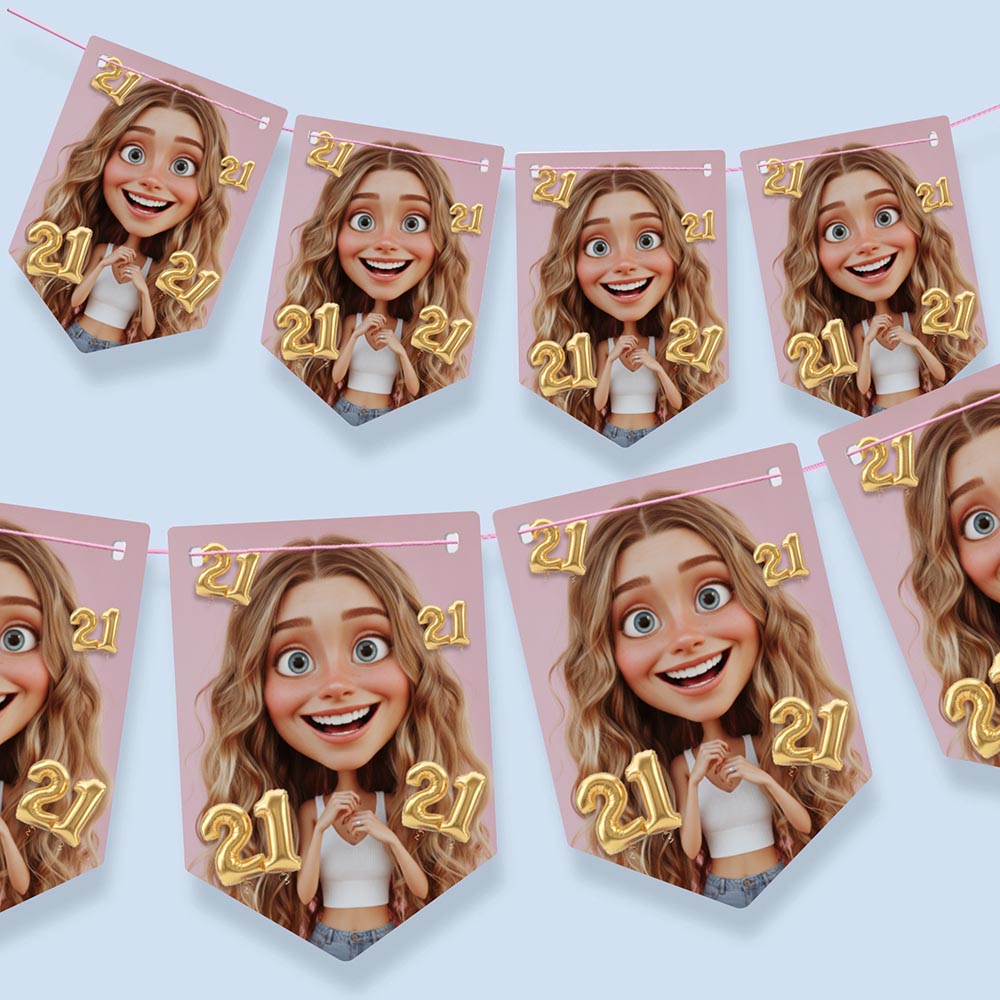 Create your Fun Caricature Portrait Birthday Bunting