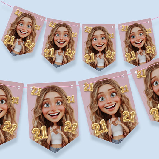Create your Fun Caricature Portrait Birthday Bunting