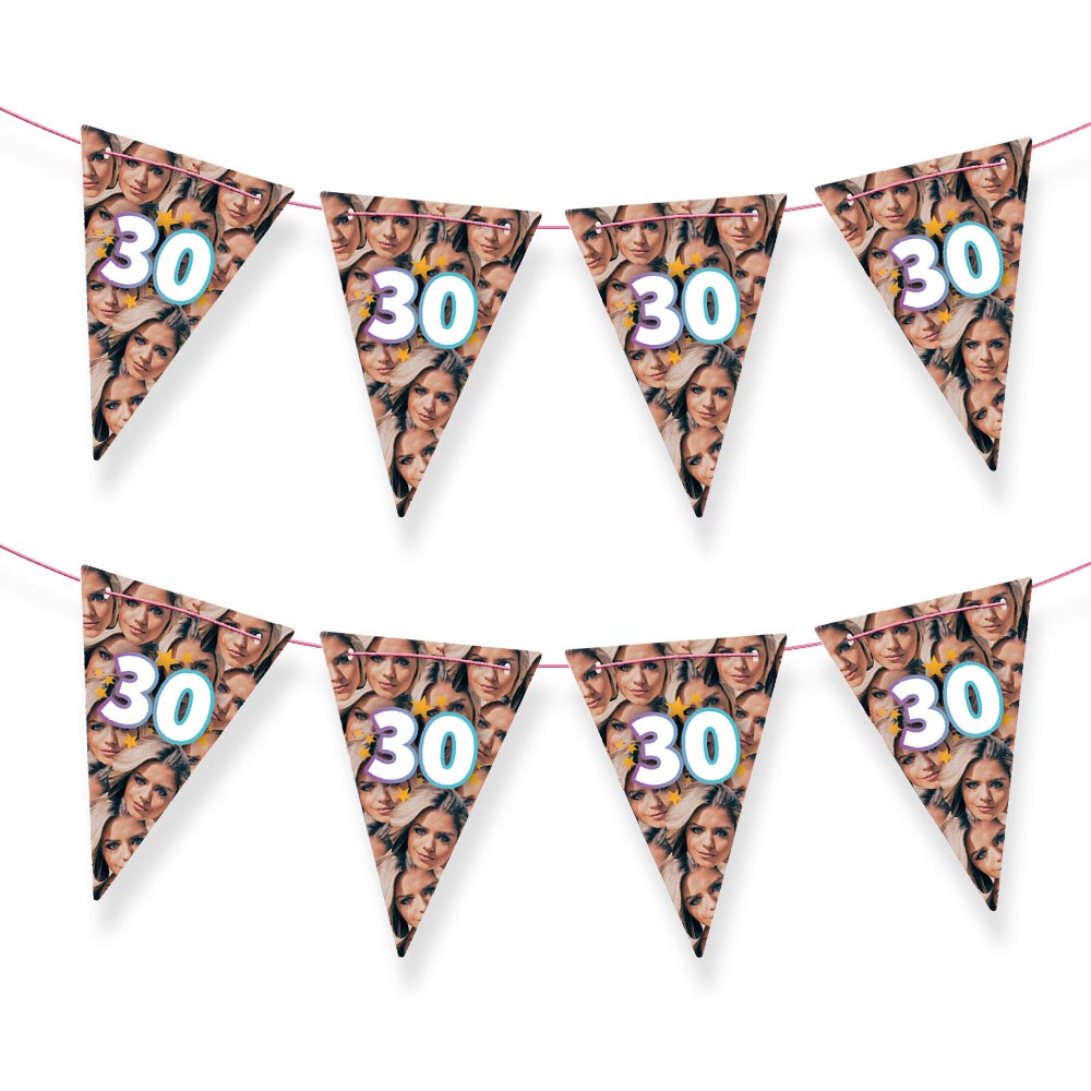 Personalised Birthday Faces Triangle Bunting