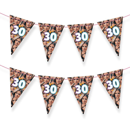 Personalised Birthday Faces Triangle Bunting