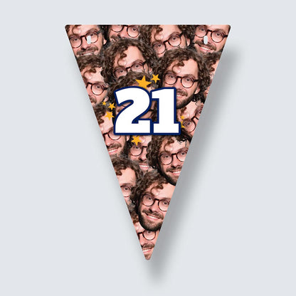 Personalised Birthday Faces Triangle Bunting