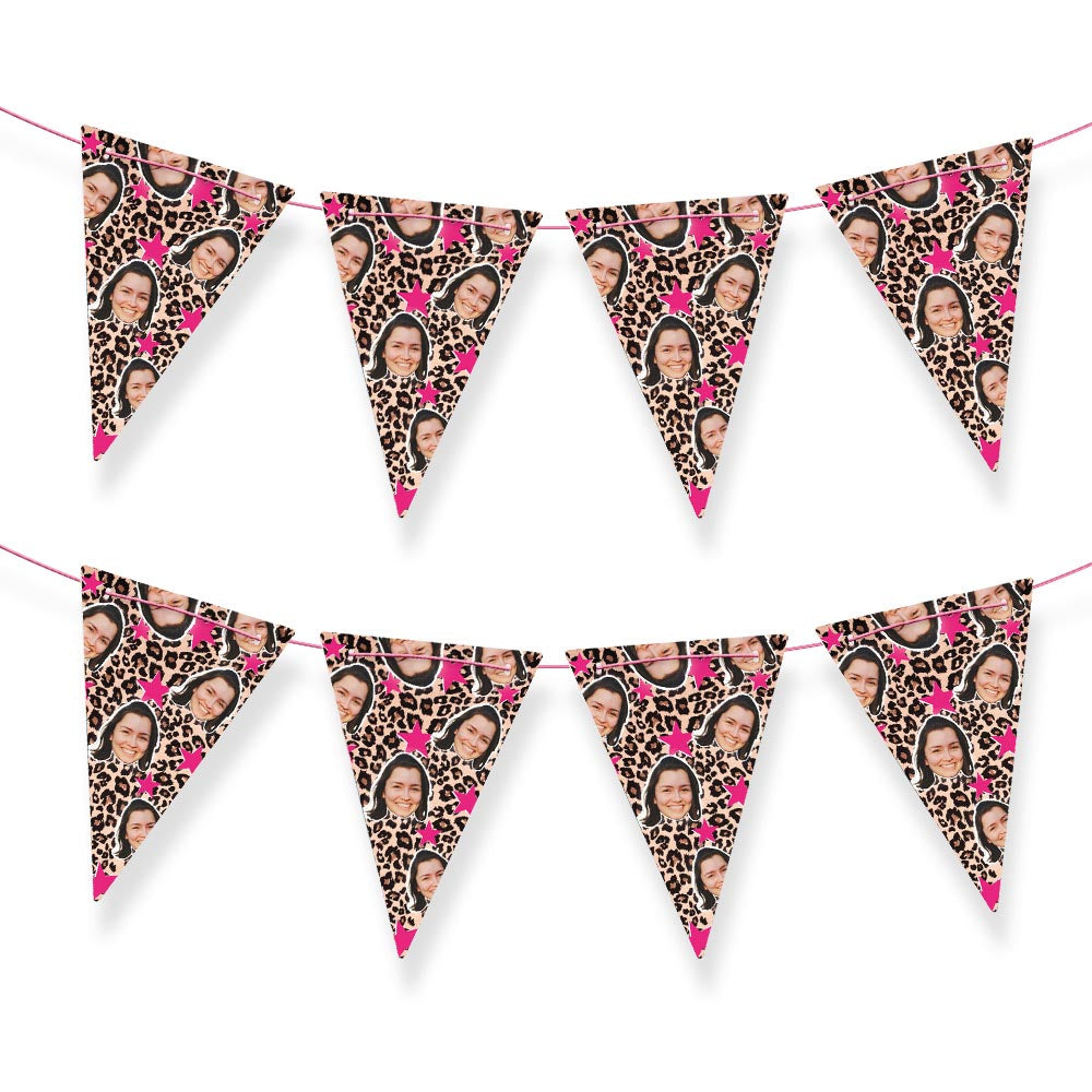 Personalised Leopard Print Triangle Bunting