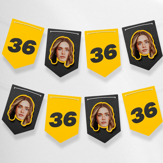 Personalised Birthday Face and Age Bunting