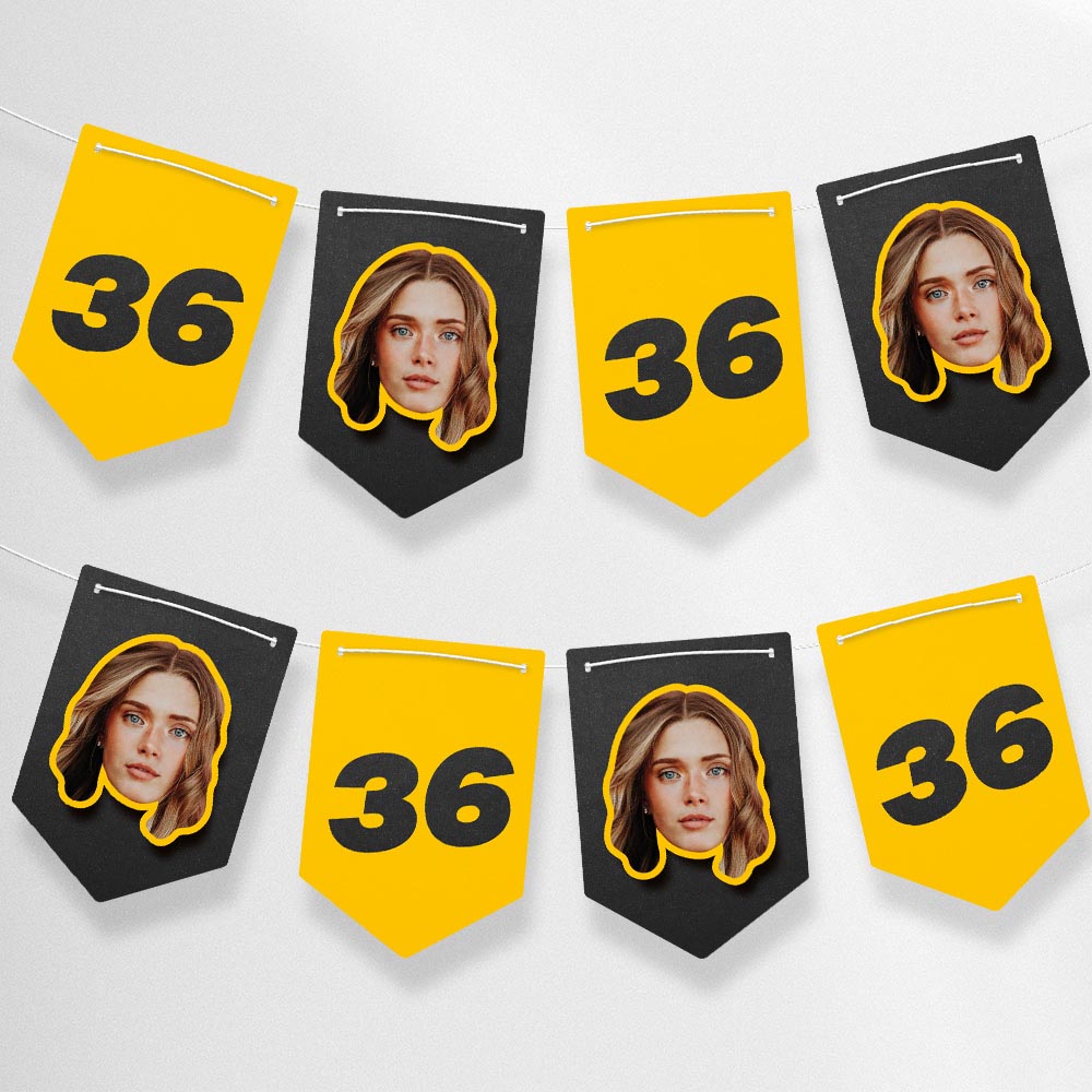 Personalised Birthday Face and Age Bunting