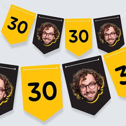 Personalised Birthday Face and Age Bunting