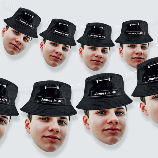 Personalised Birthday Bucket Hat Face Bunting
