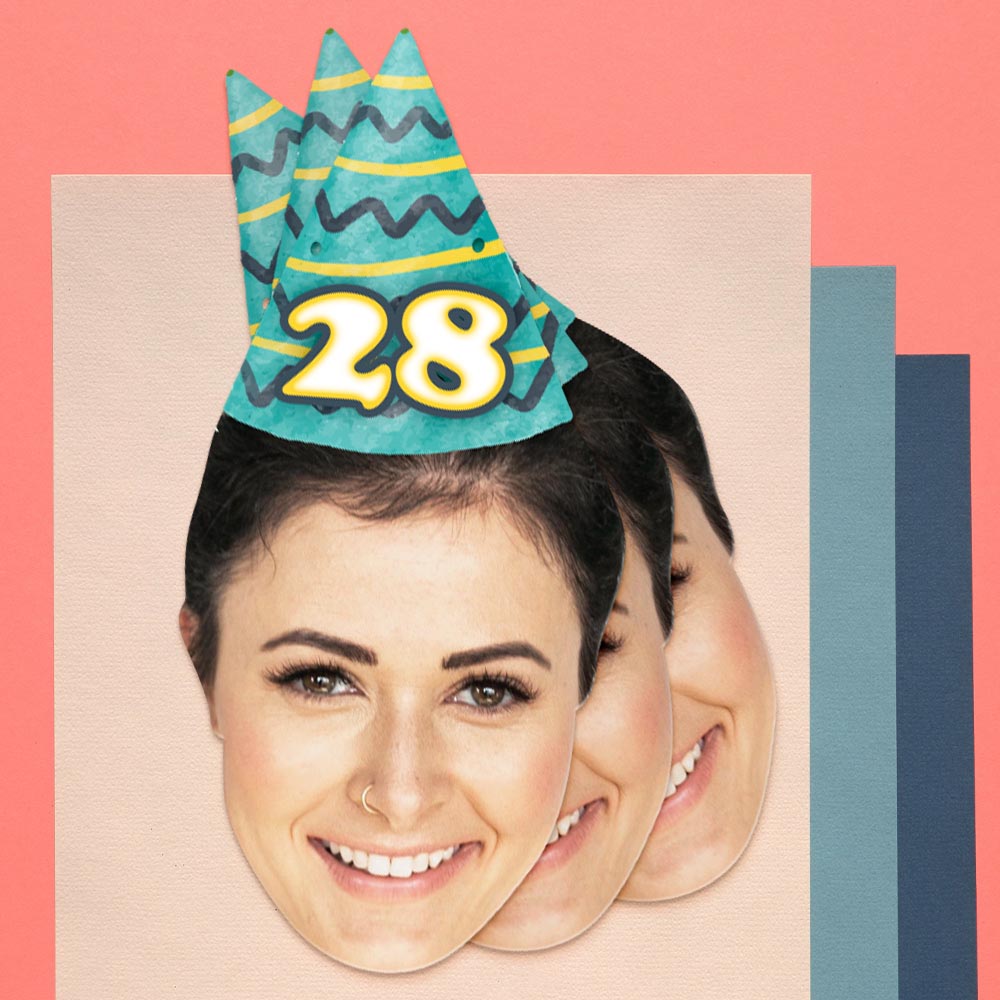 Personalised Birthday Party Hat Face Bunting