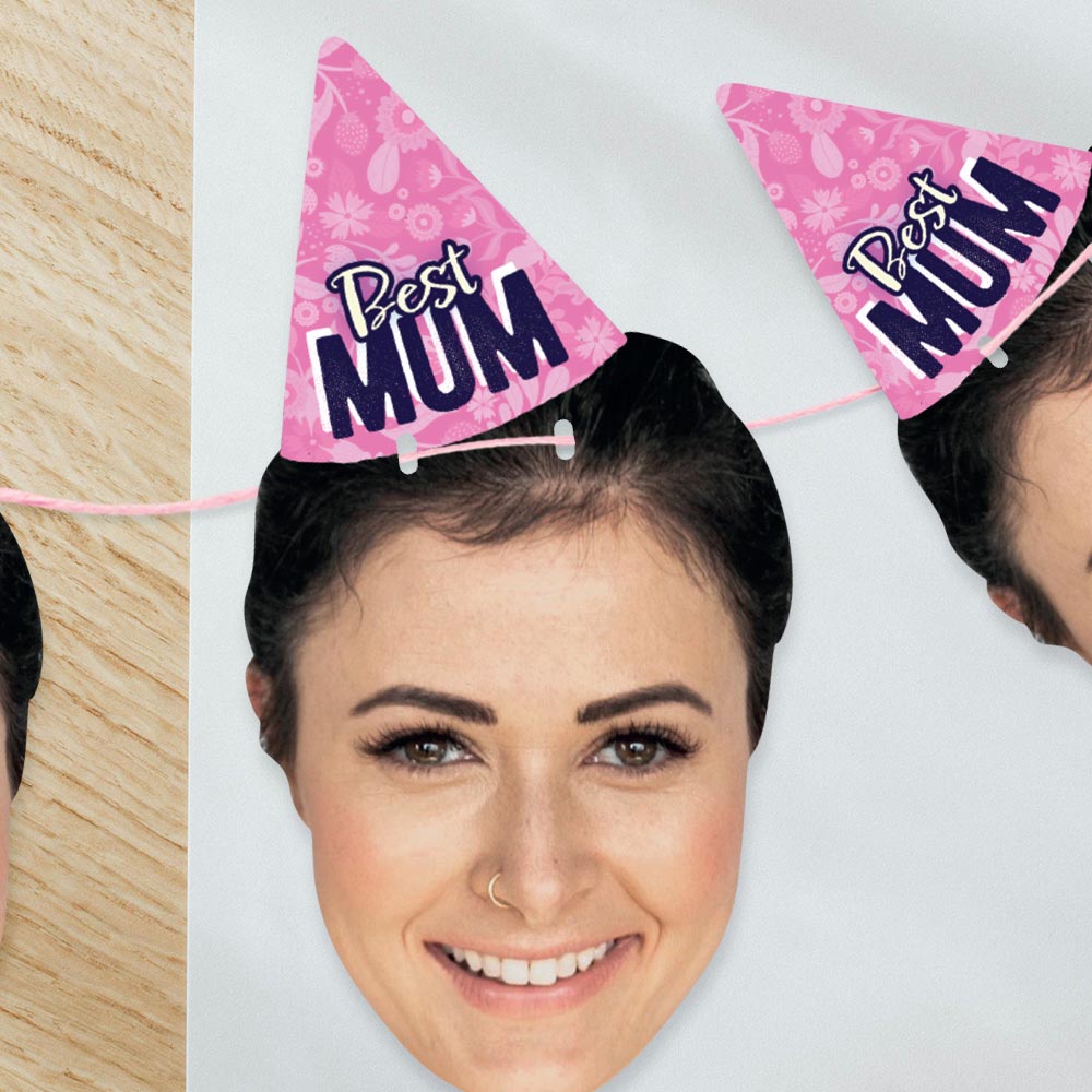 Personalised Mother's Day Party Hat Face Bunting