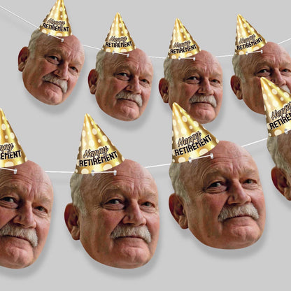 Happy Retirement Party Hat Face Bunting