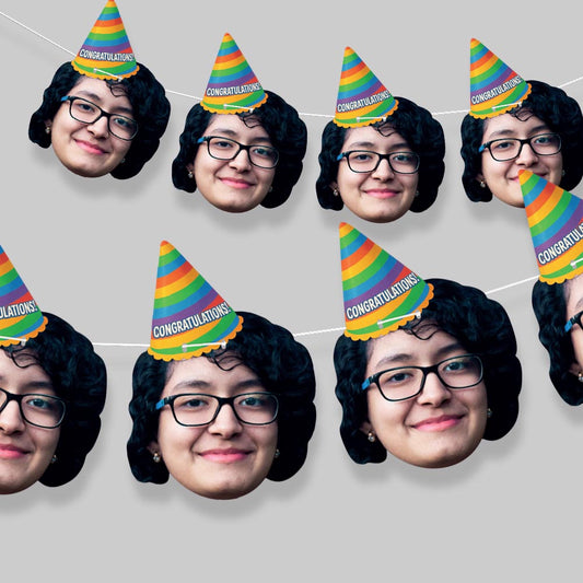 Congratulations Party Hat Face Bunting