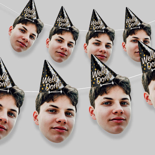 Well Done Party Hat Face Bunting