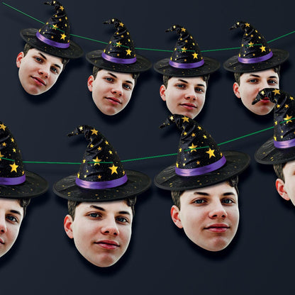 Witches Hat Halloween Face Bunting