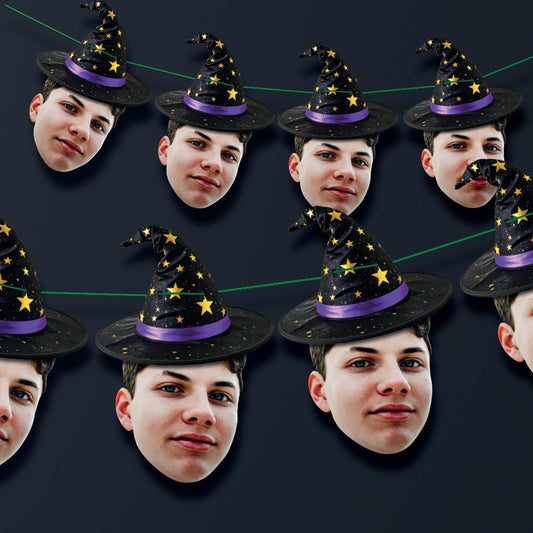 Witches Hat Halloween Face Bunting