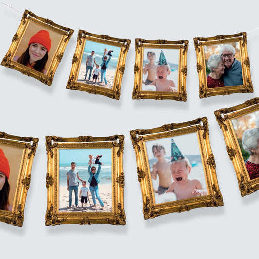 Antique Guilt Frame Family Photo Bunting