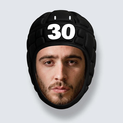 Rugby Scrum Cap Personalised Face Bunting